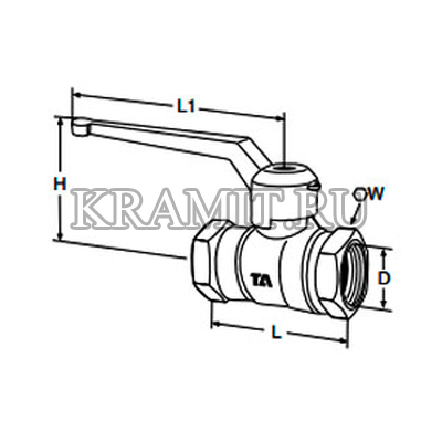 Шаровой кран TA500, с рычагом, DN20, внутренняя резьба, PN25, AMETAL, 58503120