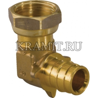 Уголок Uponor Q&E латунный 90 с накидной гайкой 20-1/2